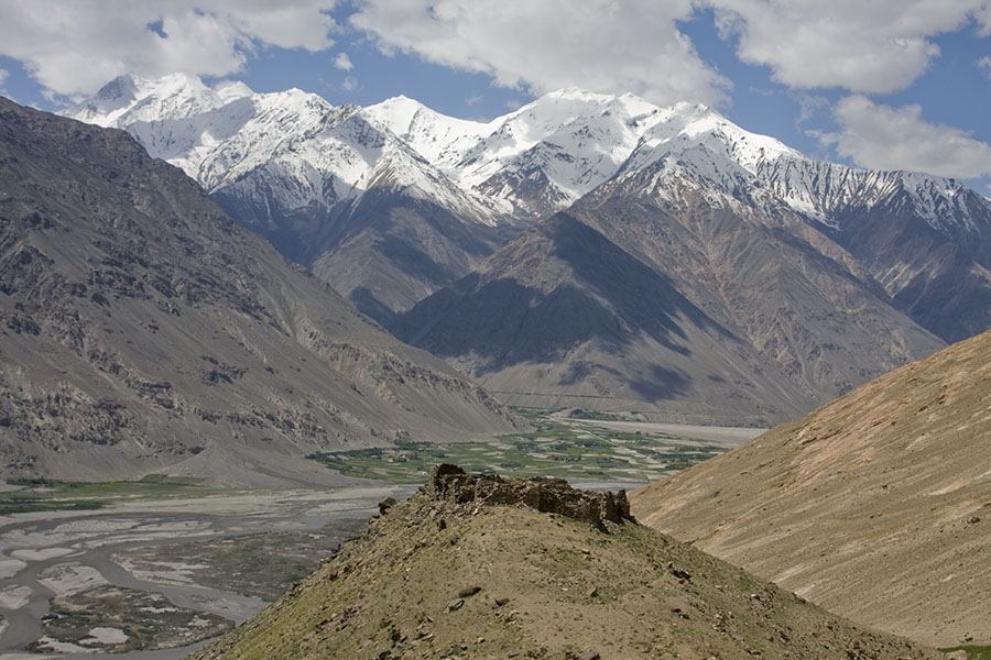 Ruins of the Abrashim Qala fortress in the Wakhan Valley