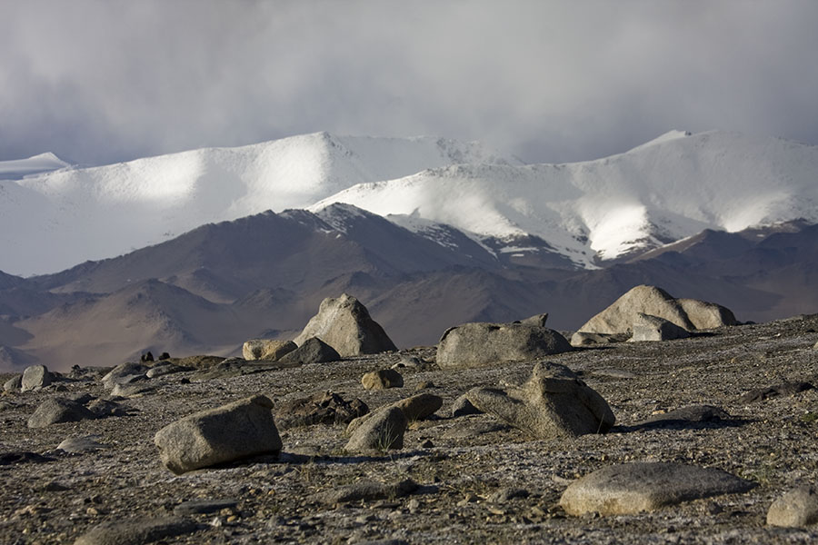 Snowy mountains near Lake Karakul