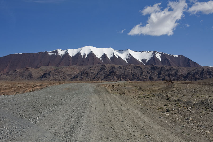 The road to Kyzyl-Art mountain pass in Tajikistan