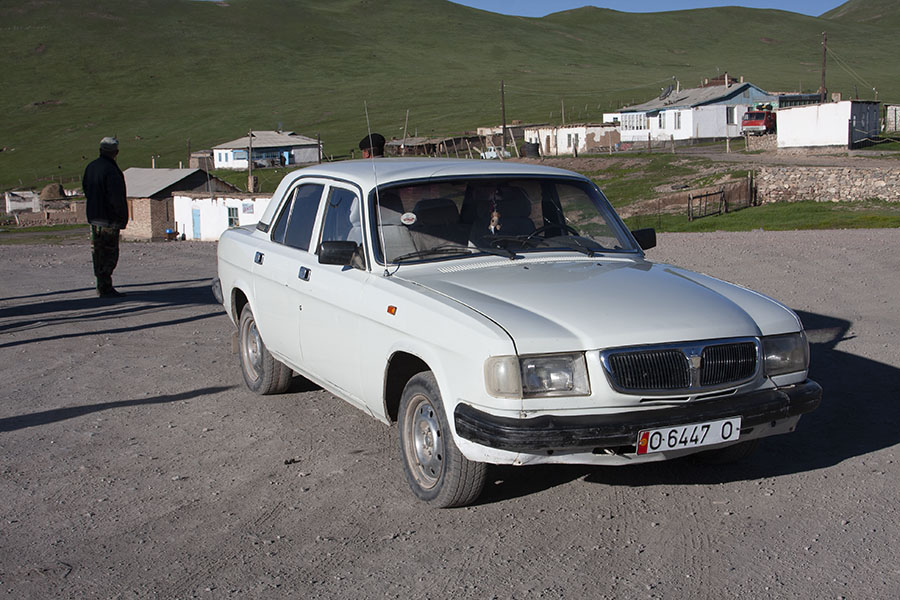 The white Volga that took me from Sary Tash to Osh