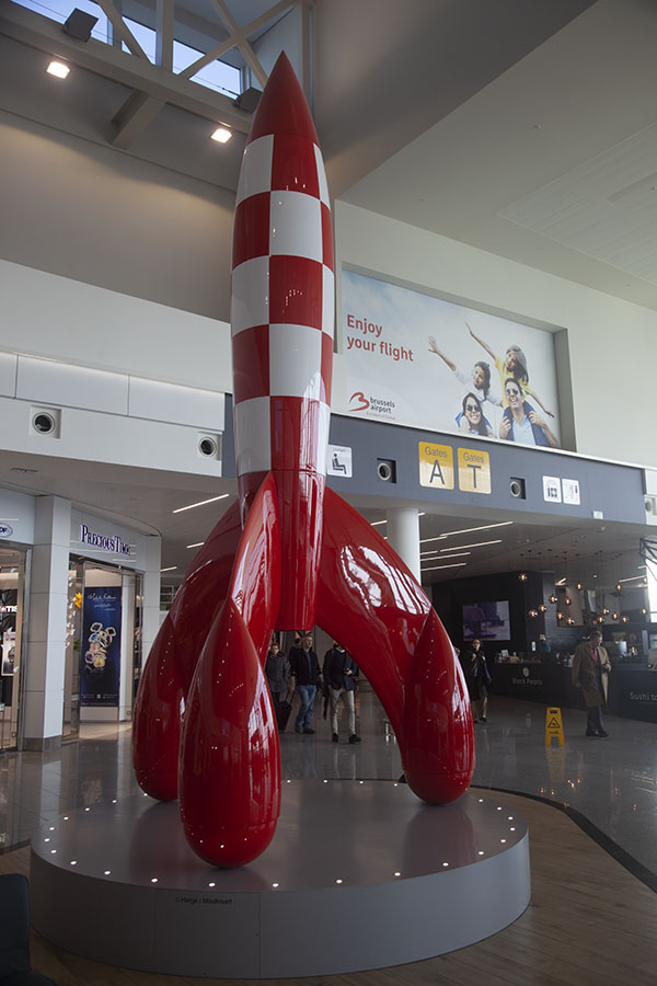 Tintin rocket at Zaventem airport